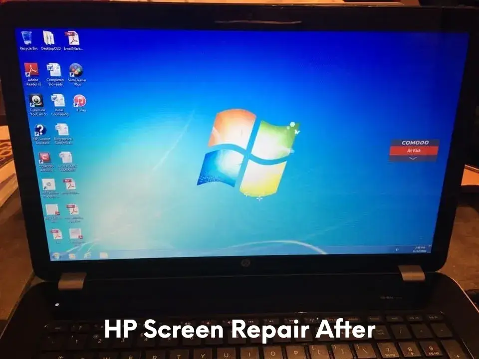 HP laptop screen after repair